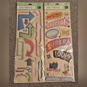 K&Company Colorful Arrow and Text Sticker Set Of 2 Scrapbook Paper Crafts